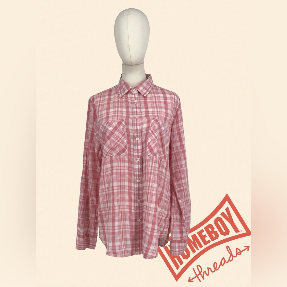 Ralph Lauren Pink Checkered Shirt. Size Large